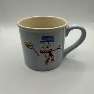 Vintage Crate & Barrel Hartstone Snowman Winter Mug